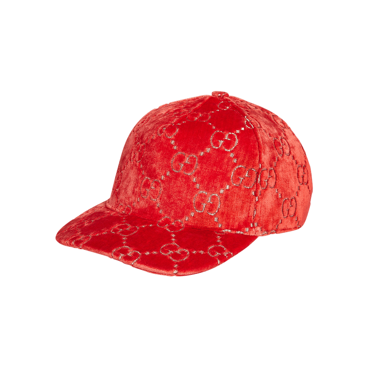 Gucci Velvet GG Logo Baseball Cap 'Red'