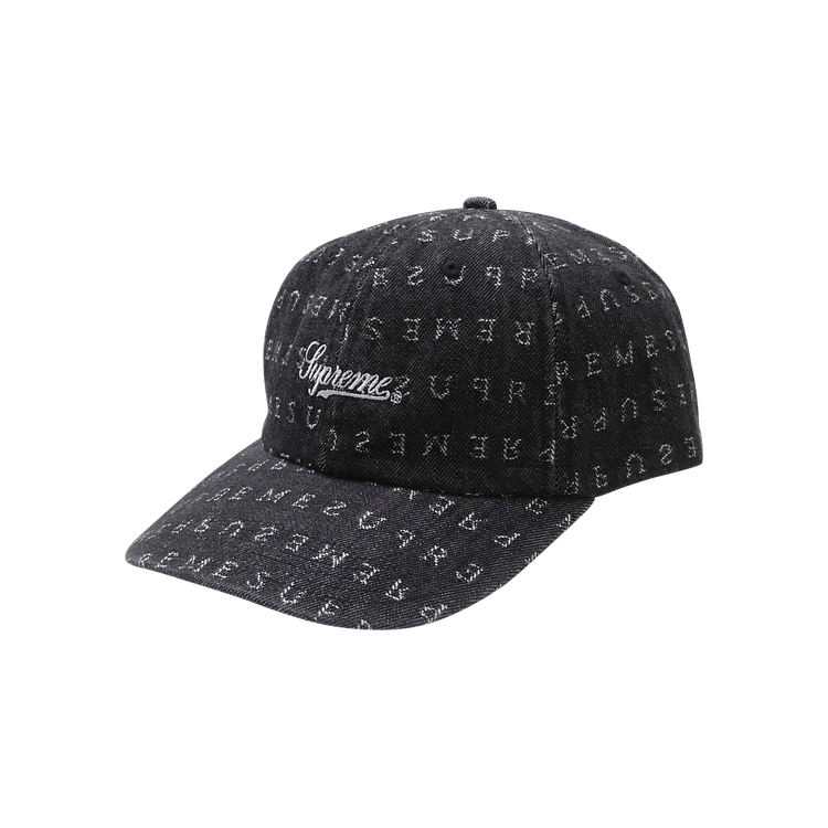 Supreme Jacquard Logos Denim Six-Panel 'Black'