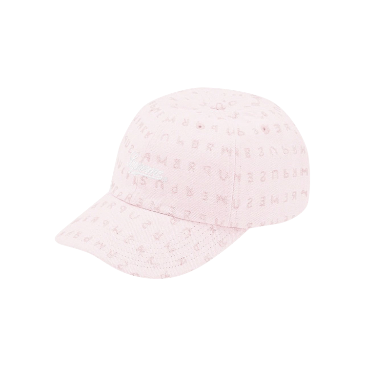 Supreme Jacquard Logos Denim Six-Panel 'Pink'