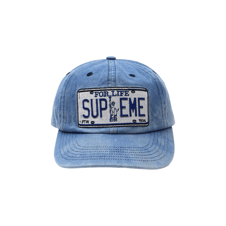 Supreme License Plate 6-Panel 'Denim'