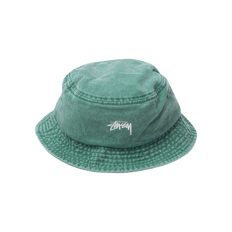 Stussy Stock Washed Bucket Hat 'Green'