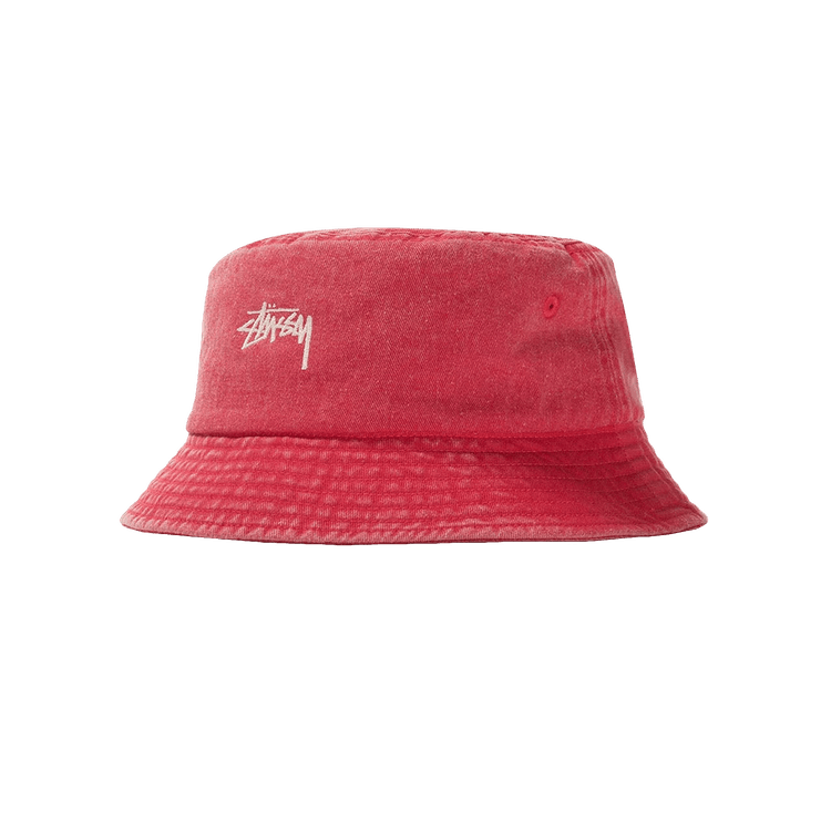 Stussy Stock Washed Bucket Hat 'Red'