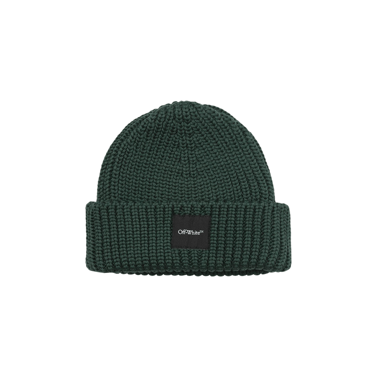 Off-White Ribbed Beanie 'Dark Green'
