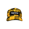 Supreme Washed Chino Twill Camp Cap 'Yellow Tartan'