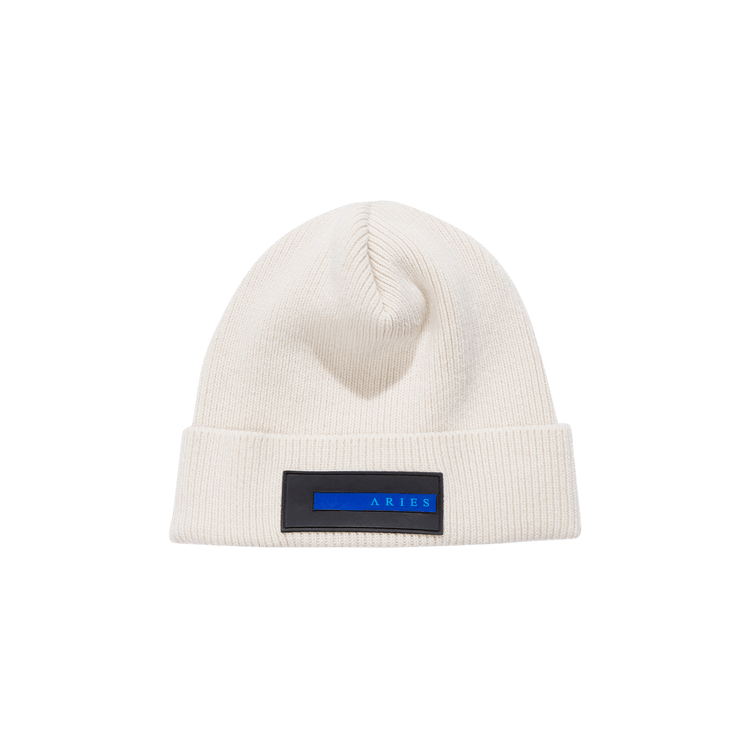 Aries Rubber Patch Beanie 'Ecru'