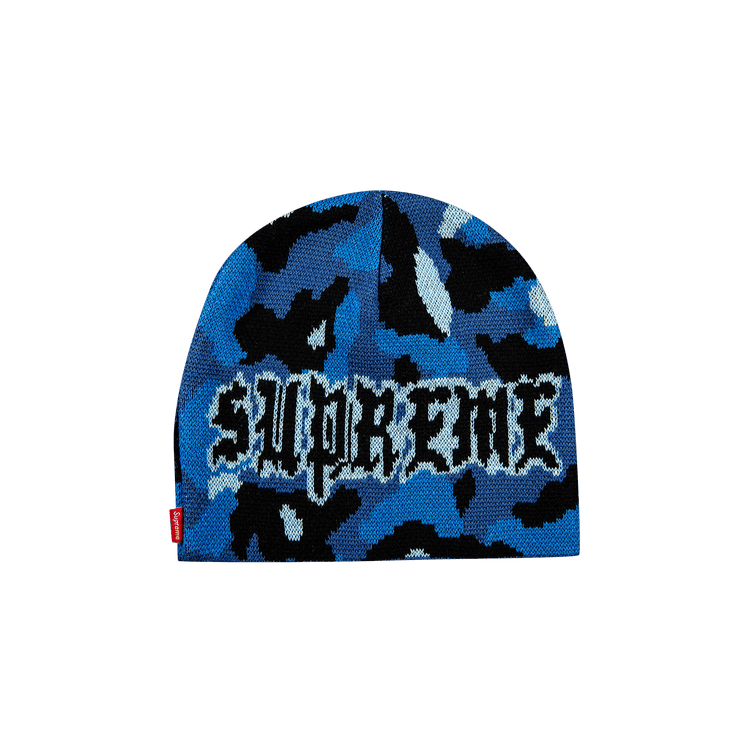 Supreme Paris Camo Beanie 'Blue Camo'