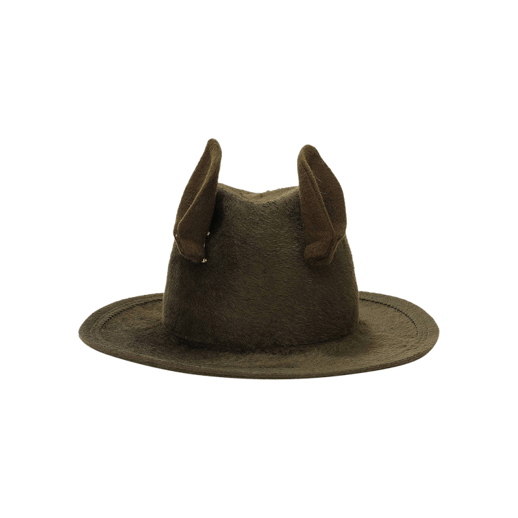Undercover Throne of Blood Wool & Fur Hat 'Green'