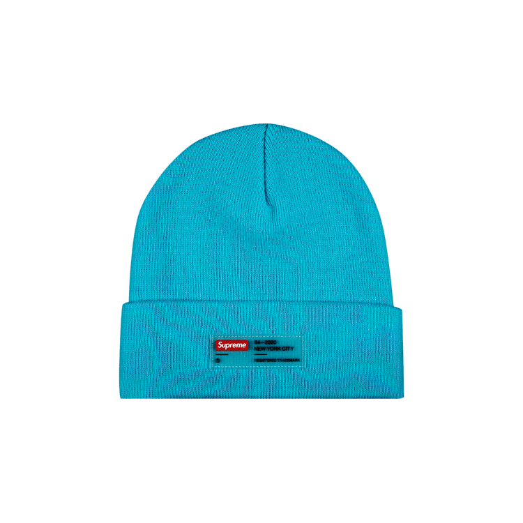 Supreme Clear Label Beanie 'Cyan'