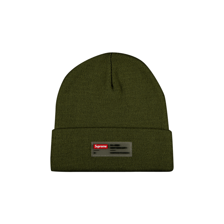 Supreme Clear Label Beanie 'Olive'