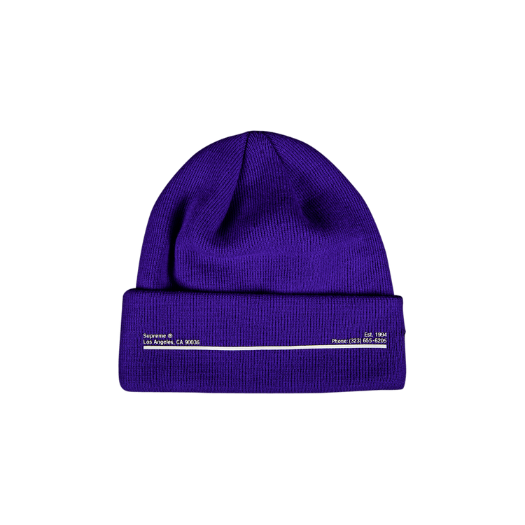Supreme x New Era Shop Beanie - Los Angeles 'Purple'