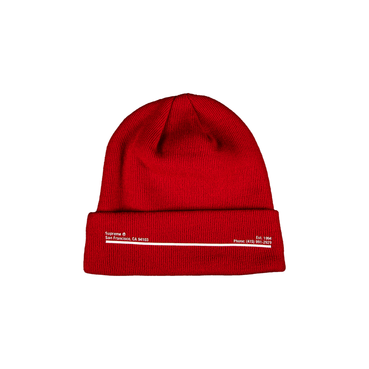 Supreme x New Era Shop Beanie - San Francisco 'Red'