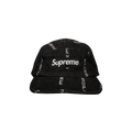 Supreme Logo Stripe Jacquard Denim Camp Cap 'Black'
