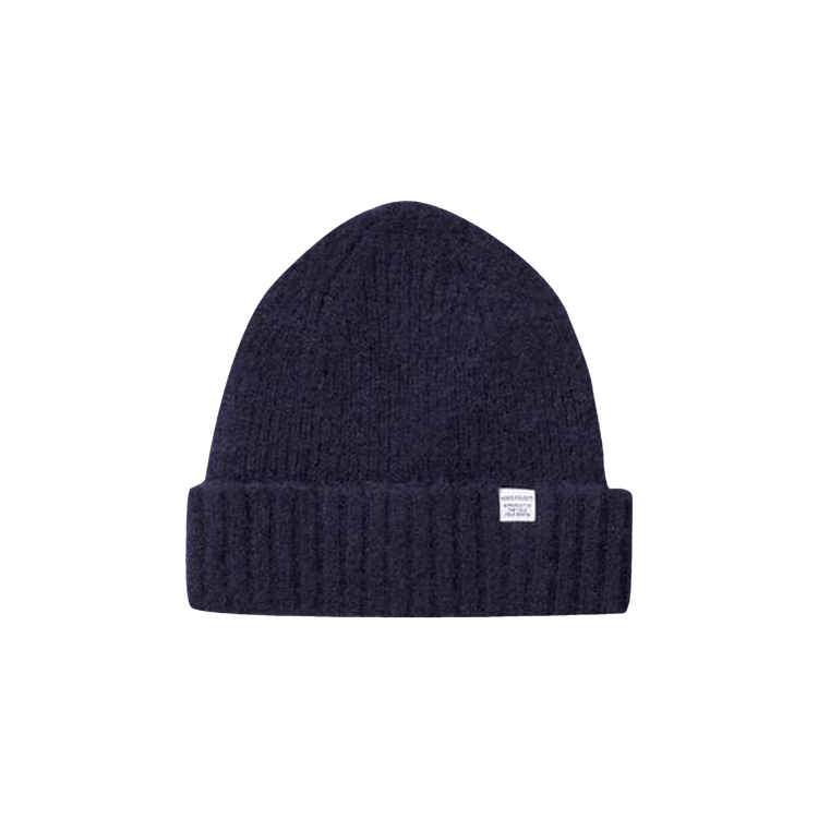 Norse Projects Brushed Lambswool Beanie 'Dark Navy'