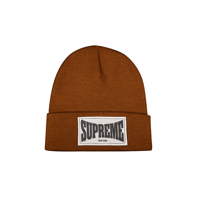 Supreme Woven Label Beanie 'Rust'