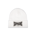 Supreme Woven Label Beanie 'White'