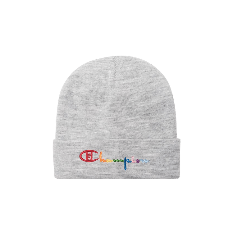 Kith x Champion Multicolor Logo Beanie 'Heather Grey'