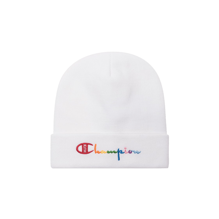 Kith x Champion Multicolor Logo Beanie 'White'
