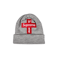 Supreme x New Era Cross Box Logo Beanie 'Heather Grey'