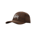 Stussy Big Logo Plaid Low Pro Cap 'Brown'