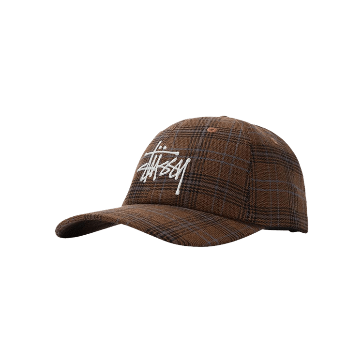 Stussy Big Logo Plaid Low Pro Cap 'Brown'