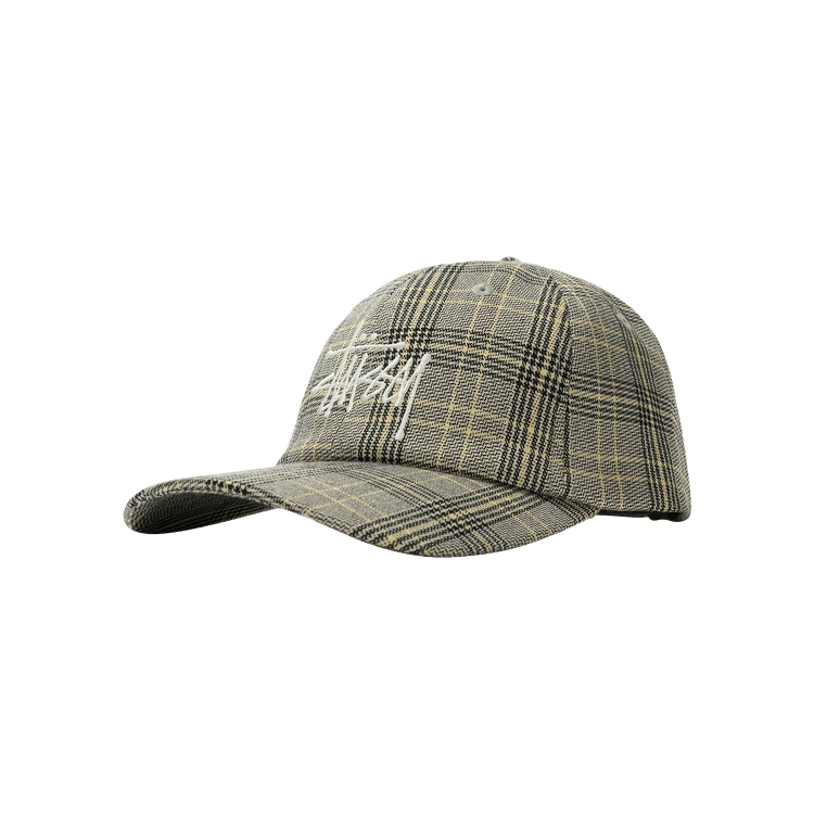 Stussy Big Logo Plaid Low Pro Cap 'Off White'