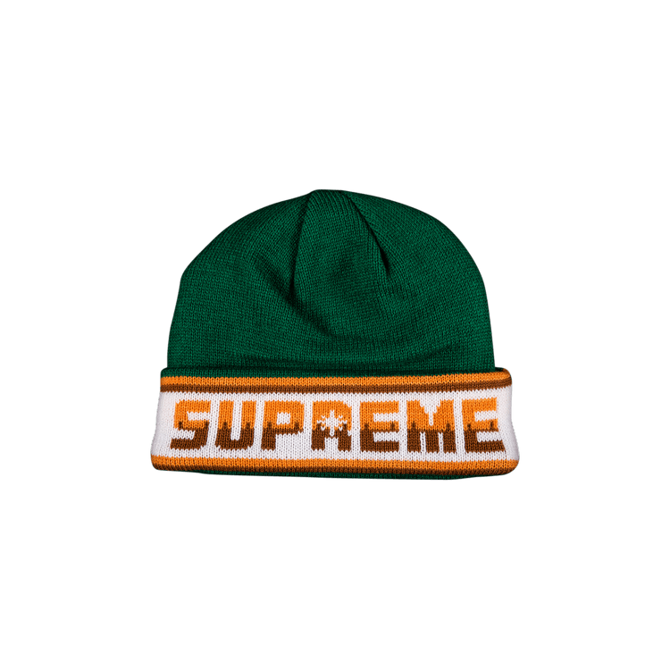 Supreme Double Logo Facemask Beanie 'Green'