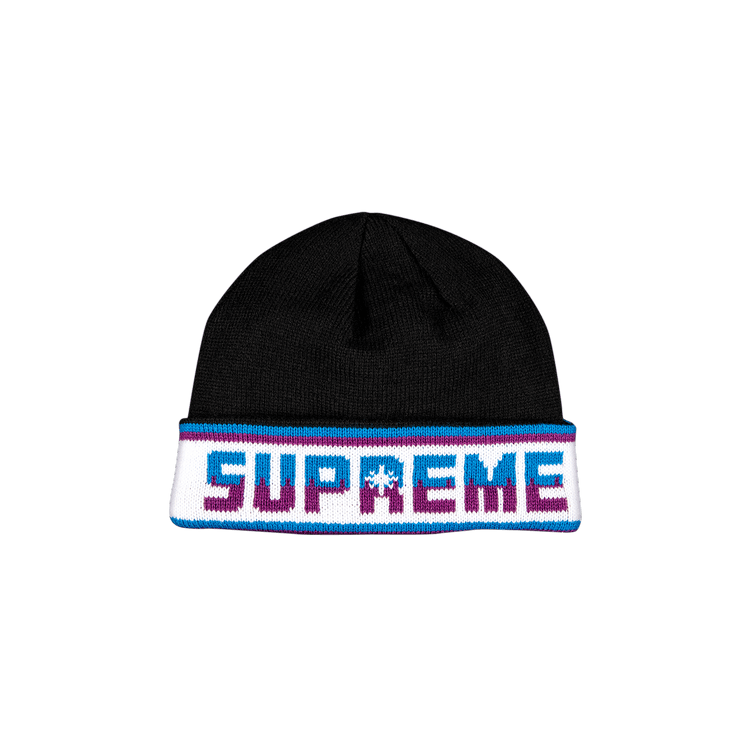 Supreme Double Logo Facemask Beanie 'Black'