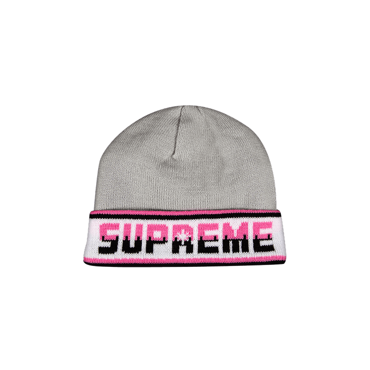Supreme Double Logo Facemask Beanie 'Grey'