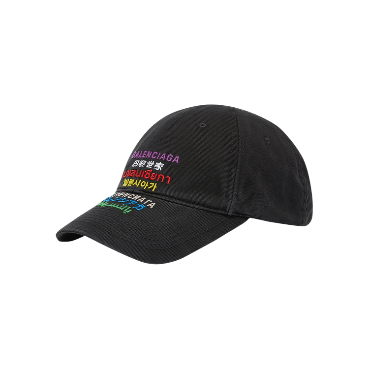 Balenciaga Languages Logo Cap 'Black/Multicolor'