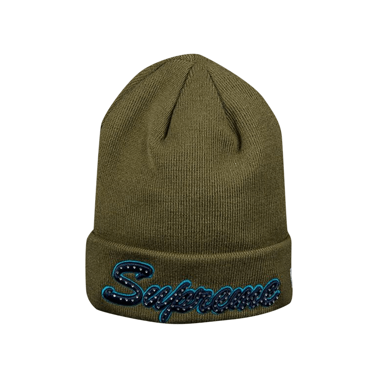 Supreme New Era Script Beanie 'Olive'