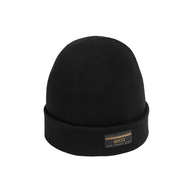 Gucci Wool Hat With Label 'Black'