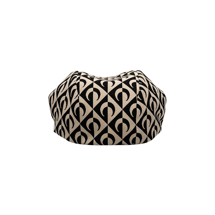Marine Serre Moon Lozenge Tailored Beret 'Black/Tan'