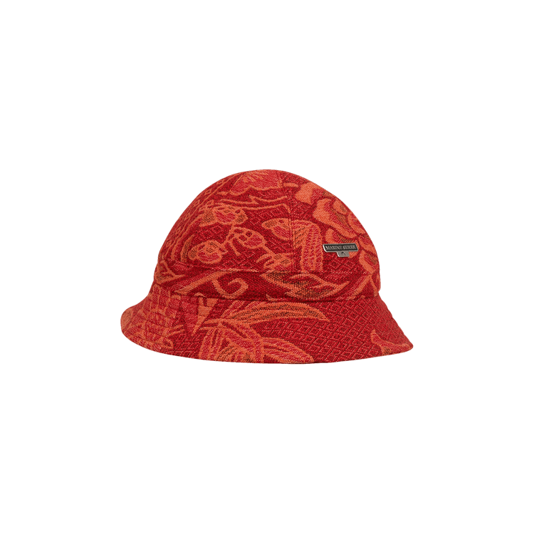 Marine Serre Regenerated Moon Salutation Carpet Bell Hat 'Red'