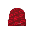 Supreme x Nike Jacquard Logos Beanie 'Red'