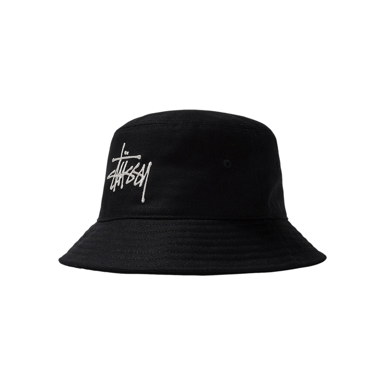 Stussy Big Logo Twill Bucket Hat 'Black'
