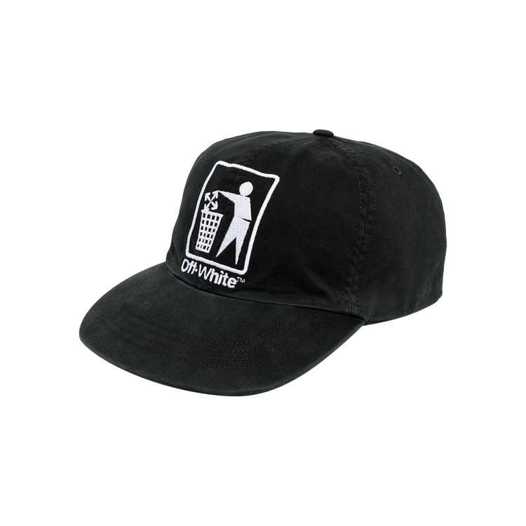 Off-White Trash Logo Baseball Cap 'Black/White'