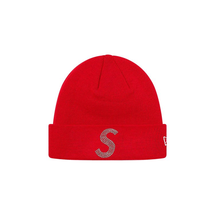 Supreme x New Era x Swarovski S Logo Beanie 'Red'