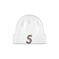 Supreme x New Era x Swarovski S Logo Beanie 'White'