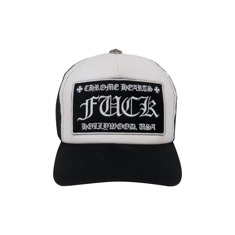 Chrome Hearts FUCK Hollywood Trucker Hat 'Black/White'