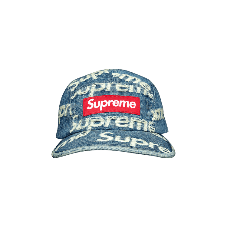 Supreme Frayed Logos Denim Camp Cap 'Blue'
