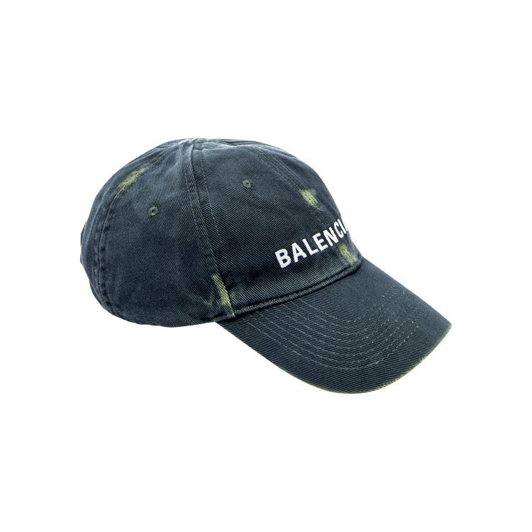 Balenciaga Distressed Logo Baseball Cap 'Green'