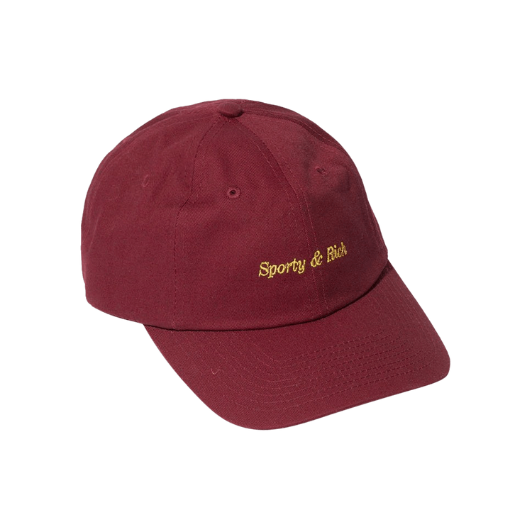 Sporty & Rich Classic Logo Hat 'Burgundy'