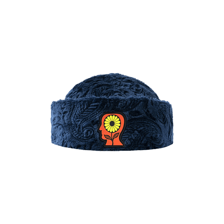Brain Dead Debossed Paisley Fur Sunflower Beanie 'Navy'