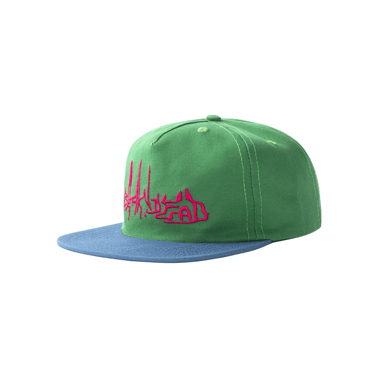 Brain Dead Distorted Text Five Panel Strapback 'Green'
