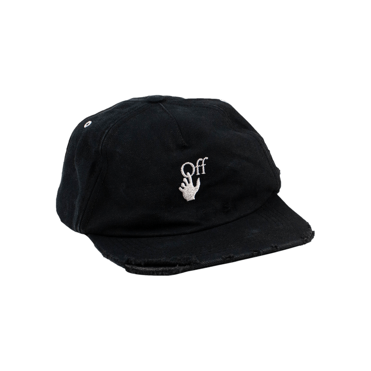 Off-White Distressed Effect Baseball Cap 'Black'
