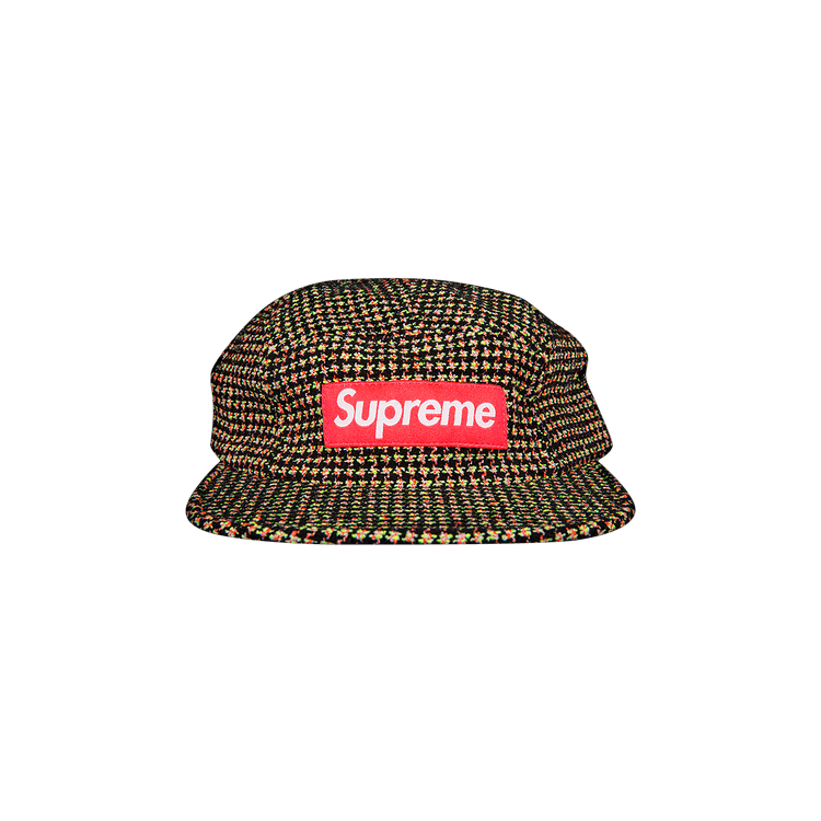 Supreme Bouclé Houndstooth Camp Cap 'Neon'