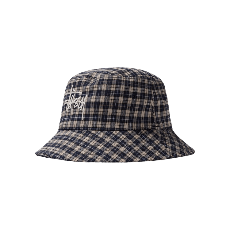 Stussy Basic Plaid Bucket Hat 'Off White'