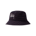 Stussy Basic Plaid Bucket Hat 'Navy'
