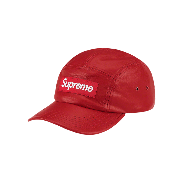 Supreme Leather Camp Cap 'Red'