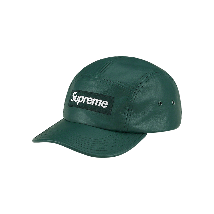 Supreme Leather Camp Cap 'Green'
